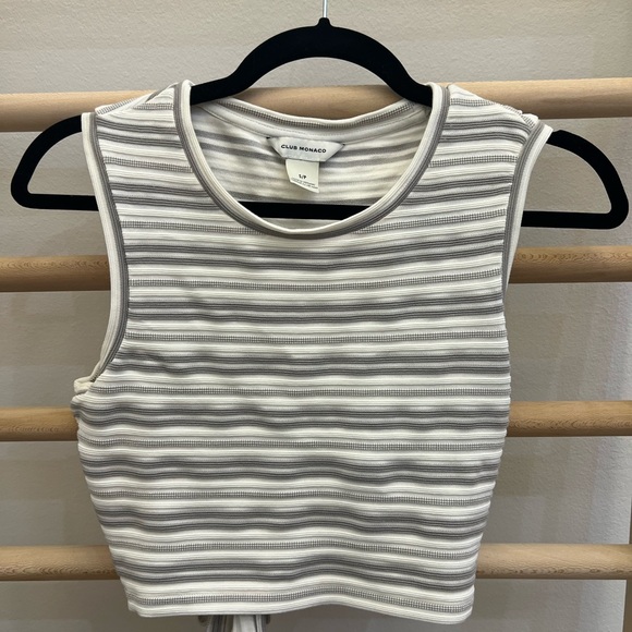 Club Monaco Sleeveless Tie Crop Top - Picture 1 of 4